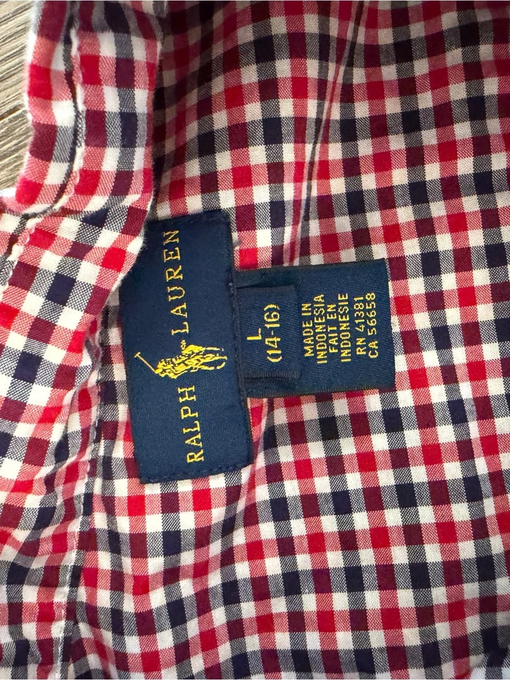 Kids Ralph Lauren Red and Blue Gingham Button-Down Shirt